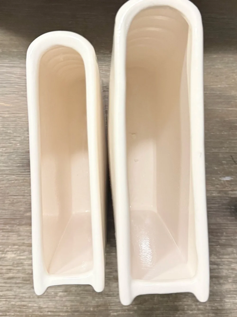 Ceramic Book-Shaped Vase Pair Bookend Glossy  White